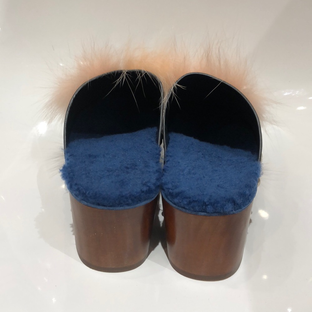 SOLD!!Fendi Fox fur shearling lined monster clogs - Picture 5 of 8